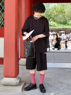 「Paraboot（パラブーツ）のアイテム（その他シューズ）」を使った、じゅんいちさん（メンズ・168cm）の夏コーディネート