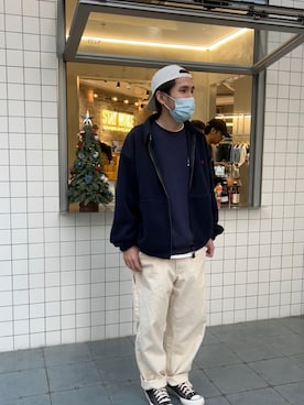「日系极简」｜「アイテム（その他アウター）」を使った、SUPER_CUBさん（メンズ・174cm）の冬コーディネート