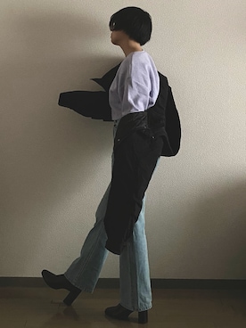 「LOWRYS FARM（ローリーズファーム）のストレッチヒールブーツ　851418（ブーツ）」を使った、あっかさん（レディース・155cm）の秋コーディネート