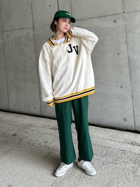 「Java（ジャバ）のアイテム（スウェット）」を使った、IMOKOさん（骨格ウェーブ・レディース・170cm）の春コーディネート