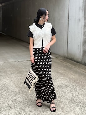 「アイテム（チョーカー）」を使った、IMOKOさん（レディース・170cm）の夏コーディネート