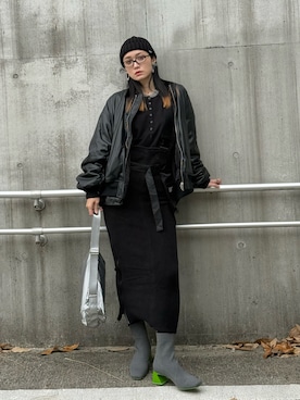 「アイテム（ピアス（両耳用））」を使った、IMOKOさん（レディース・170cm）の冬コーディネート