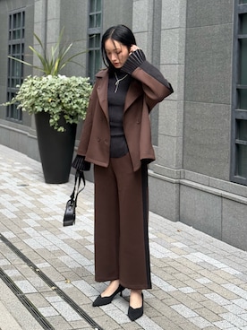 「deux amour（ドゥーザムール）のアイテム（ジャケット/アウター）」を使った、IMOKOさん（レディース・170cm）の冬コーディネート