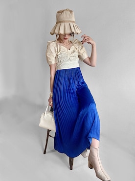 「NEUNA（ヌナ）のアイテム（ハット）」を使った、IMOKOさん（レディース・170cm）の夏コーディネート