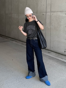 「アイテム（トートバッグ）」を使った、IMOKOさん（レディース・170cm）の夏コーディネート