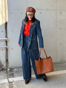 「SOMETHING（サムシング）のアイテム」を使った、IMOKOさん（レディース・170cm）の冬コーディネート