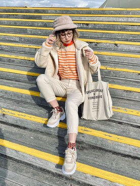 「Lune（リュンヌ）のアイテム（リング）」を使った、IMOKOさん（レディース・170cm）の冬コーディネート