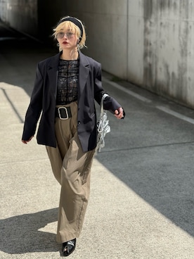 「アイテム（セットアップ）」を使った、IMOKOさん（レディース・170cm）の春コーディネート