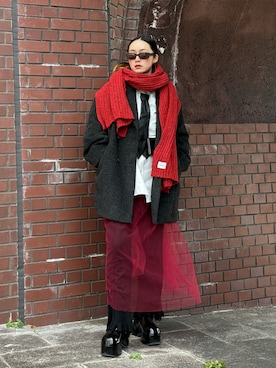 「アイテム（フォーマルスーツ/小物）」を使った、IMOKOさん（レディース・170cm）の冬コーディネート