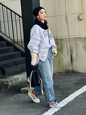 「Java（ジャバ）のアイテム（バッグ）」を使った、IMOKOさん（レディース・170cm）の冬コーディネート