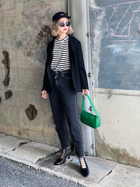 「BEYOND（ビヨンド）のアイテム」を使った、IMOKOさん（レディース・170cm）の秋コーディネート