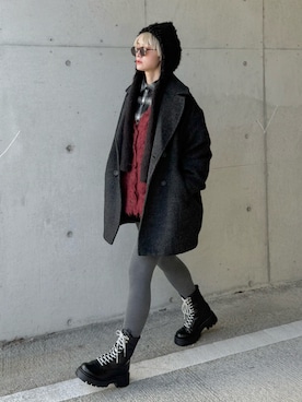 「アイテム（ピーコート）」を使った、IMOKOさん（レディース・170cm）の秋コーディネート