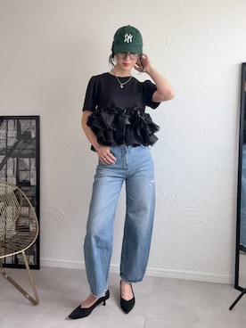 「NEW ERA（ニューエラ）のアイテム」を使った、IMOKOさん（レディース・170cm）の夏コーディネート