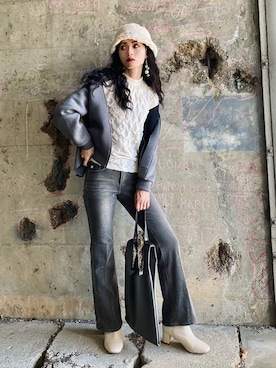 「BASECONTROL（ベースコントロール）のアイテム（バッグ）」を使った、IMOKOさん（レディース・170cm）の秋コーディネート