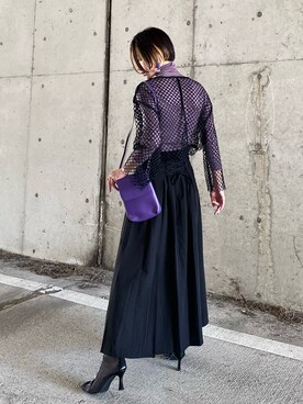 「おおぶりピアス」｜「アイテム（スカート）」を使った、IMOKOさん（レディース・170cm）の秋コーディネート