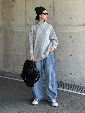 「アイテム（ニットキャップ/ビーニー）」を使った、IMOKOさん（レディース・170cm）の秋コーディネート