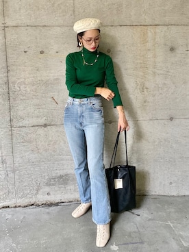 「Per sist ence（パーシエンス）のアイテム（ハンチング/ベレー帽）」を使った、IMOKOさん（レディース・170cm）の秋コーディネート