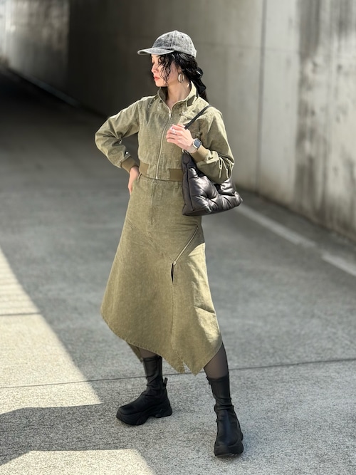 MURUA セットアップ セットアップ対応】ウォッシュスタンドネックショートブルゾン