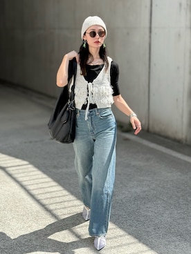 「アイテム（キーホルダー）」を使った、IMOKOさん（レディース・170cm）の秋コーディネート