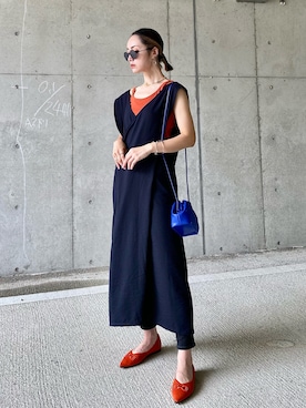 「８(eight)（エイト）のアイテム（アクセサリー）」を使った、IMOKOさん（レディース・170cm）の夏コーディネート