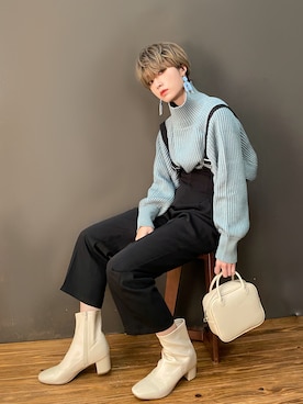 「united arrows」｜「アイテム（オールインワン・サロペット）」を使った、IMOKOさん（レディース・170cm）の秋コーディネート
