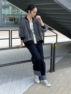 「deux amour（ドゥーザムール）のアイテム（ジャケット/アウター）」を使った、IMOKOさん（レディース・170cm）の秋コーディネート