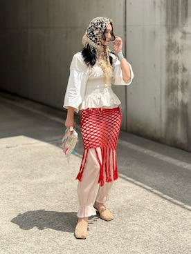 「アイテム（ワンピース）」を使った、IMOKOさん（レディース・170cm）の夏コーディネート