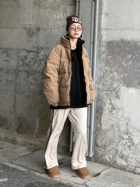 「アイテム（ニットキャップ/ビーニー）」を使った、IMOKOさん（レディース・170cm）の秋コーディネート