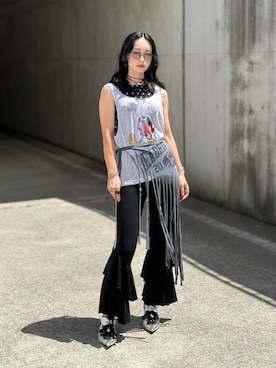 「アイテム（スカート）」を使った、IMOKOさん（レディース・170cm）の夏コーディネート