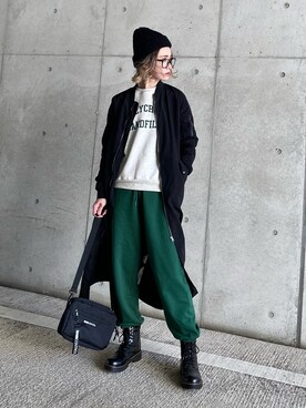 「ウィッグ」｜「アイテム（MA-1）」を使った、IMOKOさん（レディース・170cm）の秋コーディネート