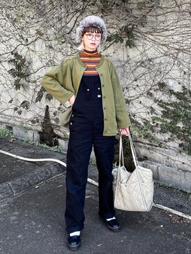 「ウィッグ」｜「アイテム（オールインワン・サロペット）」を使った、IMOKOさん（レディース・170cm）の秋コーディネート