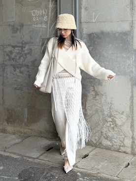 「アイテム（ピアス（両耳用））」を使った、IMOKOさん（レディース・170cm）の冬コーディネート