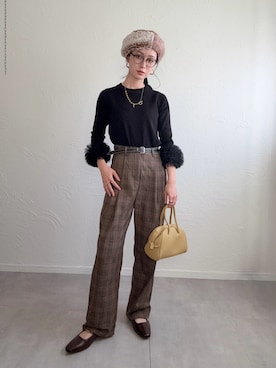 「アイテム（オールインワン・サロペット）」を使った、IMOKOさん（レディース・170cm）の冬コーディネート