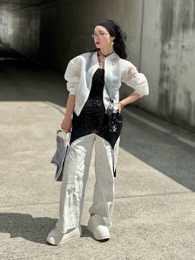 「アイテム（チョーカー）」を使った、IMOKOさん（レディース・170cm）の春コーディネート