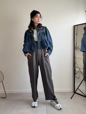 「deux amour（ドゥーザムール）のアイテム」を使った、IMOKOさん（レディース・170cm）の春コーディネート