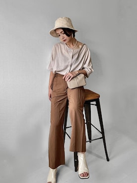 「スクエアトゥ」｜「アイテム（チュニック）」を使った、IMOKOさん（レディース・170cm）の夏コーディネート