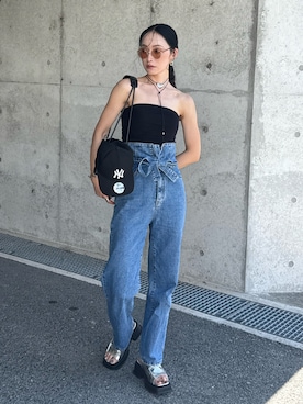 「アイテム（ブレスレット）」を使った、IMOKOさん（レディース・170cm）の夏コーディネート