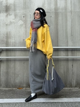 「アイテム（スカート）」を使った、IMOKOさん（レディース・170cm）の冬コーディネート