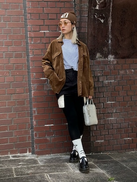 「アイテム（ニットキャップ/ビーニー）」を使った、IMOKOさん（レディース・170cm）の秋コーディネート