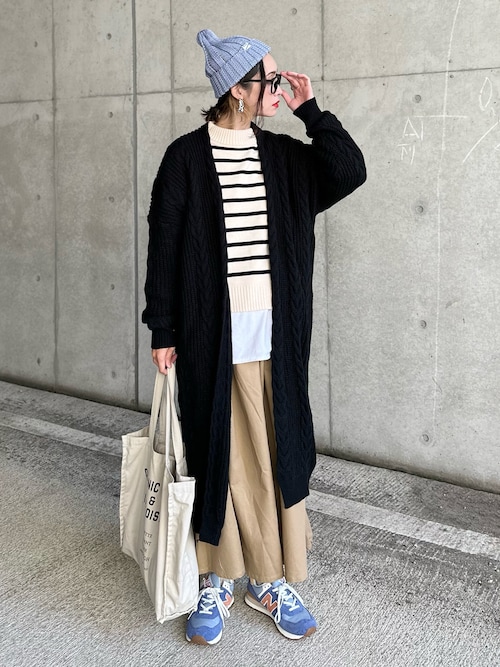 【極美品】ドゥロワー 18G ウールロングカーディガン  M チャコールグレー AZUL BY MOUSSY | ニットロングカーディガン (カーディガン ) |SHEL