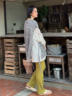 「Java（ジャバ）のアイテム（ベスト）」を使った、IMOKOさん（レディース・170cm）の春コーディネート