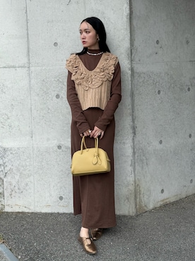 「アイテム（ベスト）」を使った、IMOKOさん（レディース・170cm）の秋コーディネート