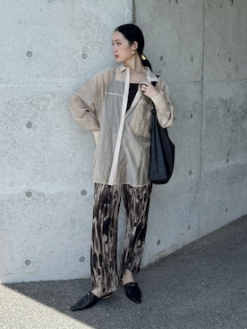 「シアーシャツ」｜IMOKOさん（骨格ストレート・レディース・170cm）の秋コーディネート