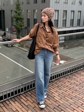 「アイテム（ピアス（両耳用））」を使った、IMOKOさん（レディース・170cm）の秋コーディネート