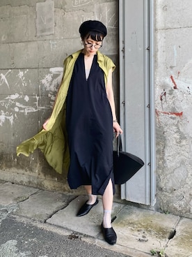 キャスケットを使った ティアードワンピース の人気ファッションコーディネート 髪型 ショートヘアー Wear