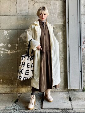 「ウィッグ」｜「アイテム（その他アウター）」を使った、IMOKOさん（レディース・170cm）の冬コーディネート