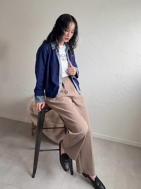 「deux amour（ドゥーザムール）のアイテム」を使った、IMOKOさん（レディース・170cm）の春コーディネート