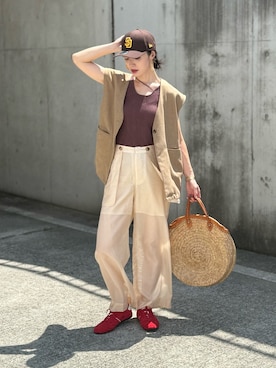 「ZARA（ザラ）のアイテム」を使った、IMOKOさん（レディース・170cm）の夏コーディネート