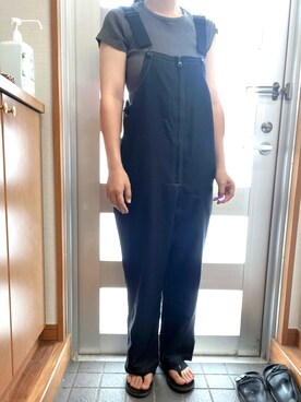 「WHIMSIC（ウィムジック）のアイテム（サロペット/オーバーオール）」を使った、ちmyonさん（レディース・153cm）の夏コーディネート