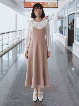 「SLURR（スラ―）のアイテム（ワンピース/ドレス）」を使った、CHUANさん（レディース・168cm）の春コーディネート